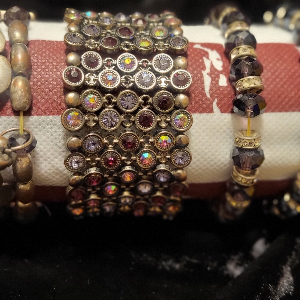 Elegant crystal and some stretchy Bracelets